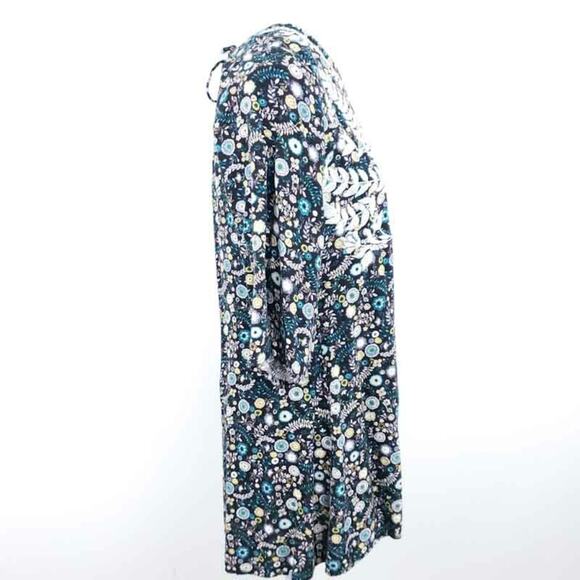 Floral Tunic Top Shirt Embroidered Keyhole Back Large Boho Country Grannycore - Picture 6 of 8